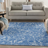 4' X 6' Blue Floral Dhurrie Area Rug - Homeroots - Flyclothing LLC
