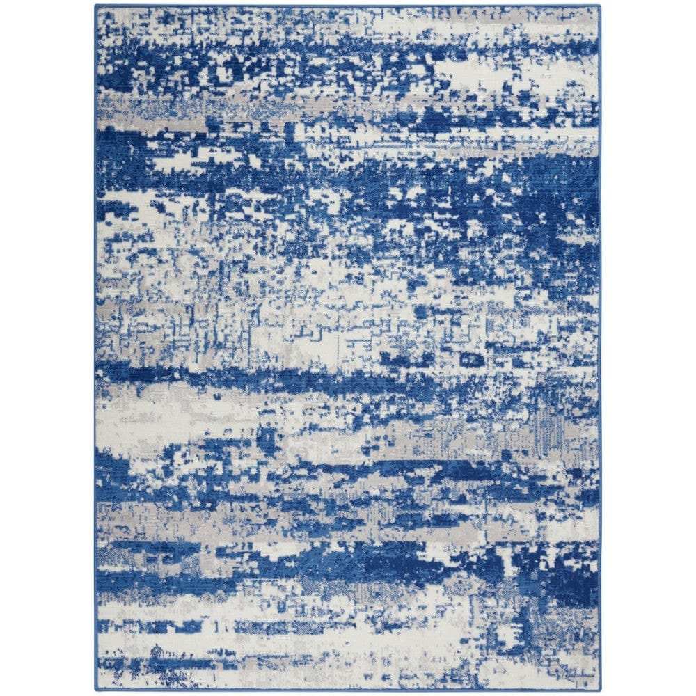 5' X 7' Blue And Ivory Ombre Dhurrie Area Rug - Homeroots - Flyclothing LLC