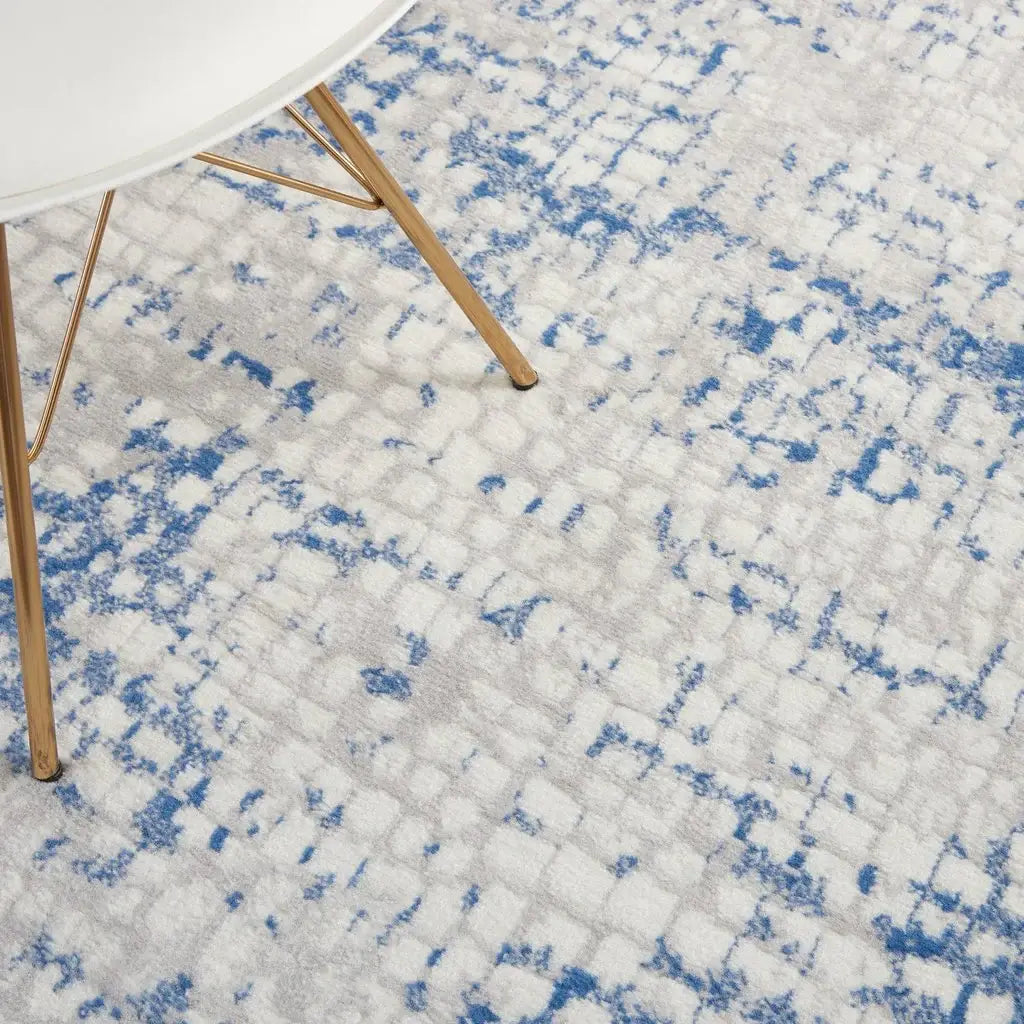 4' X 6' Blue Gray Abstract Dhurrie Area Rug - Homeroots - Flyclothing LLC