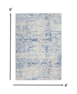 4' X 6' Blue Gray Abstract Dhurrie Area Rug - Homeroots - Flyclothing LLC