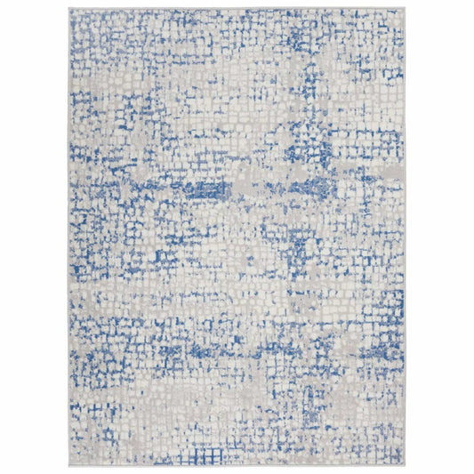 6' X 9' Blue Gray Abstract Dhurrie Area Rug - Homeroots - Flyclothing LLC