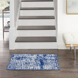5' X 7' Blue And Ivory Abstract Dhurrie Area Rug - Homeroots - Flyclothing LLC