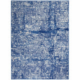 5' X 7' Blue And Ivory Abstract Dhurrie Area Rug - Homeroots - Flyclothing LLC