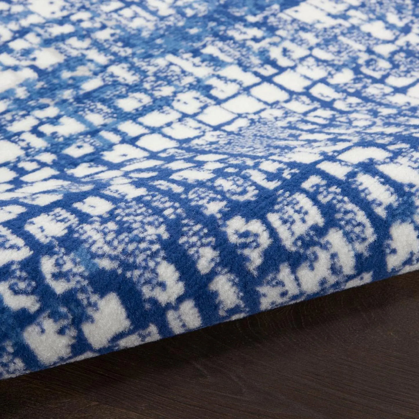 5' X 7' Blue And Ivory Abstract Dhurrie Area Rug - Homeroots - Flyclothing LLC