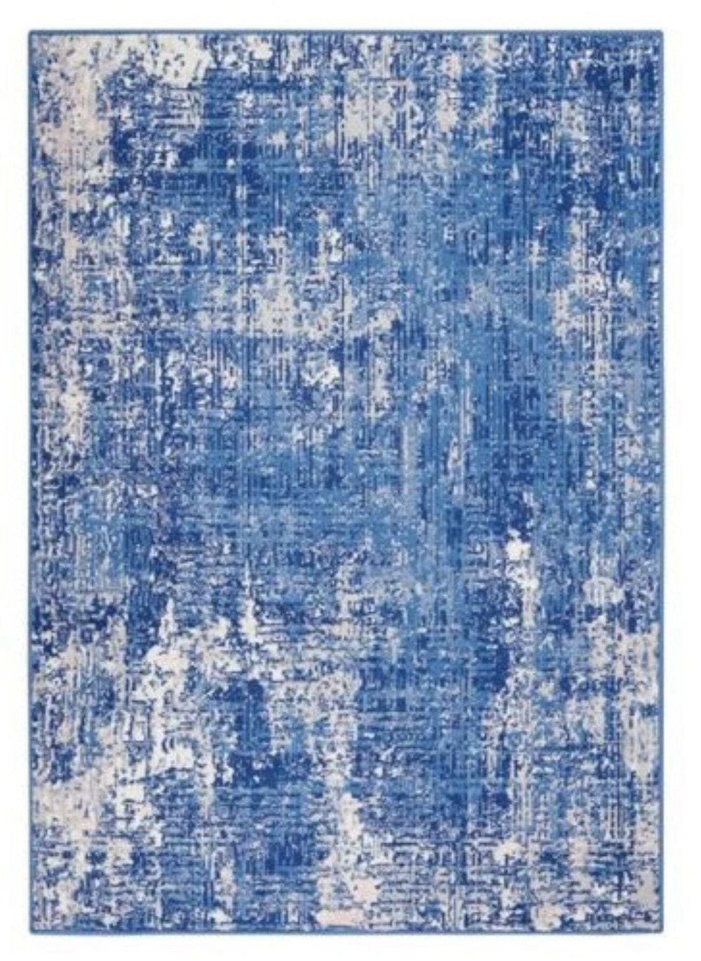 5' X 7' Blue And Ivory Abstract Dhurrie Area Rug - Homeroots - Flyclothing LLC