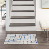 5' X 7' Blue And Ivory Abstract Dhurrie Area Rug - Homeroots - Flyclothing LLC