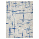 5' X 7' Blue And Ivory Abstract Dhurrie Area Rug - Homeroots - Flyclothing LLC