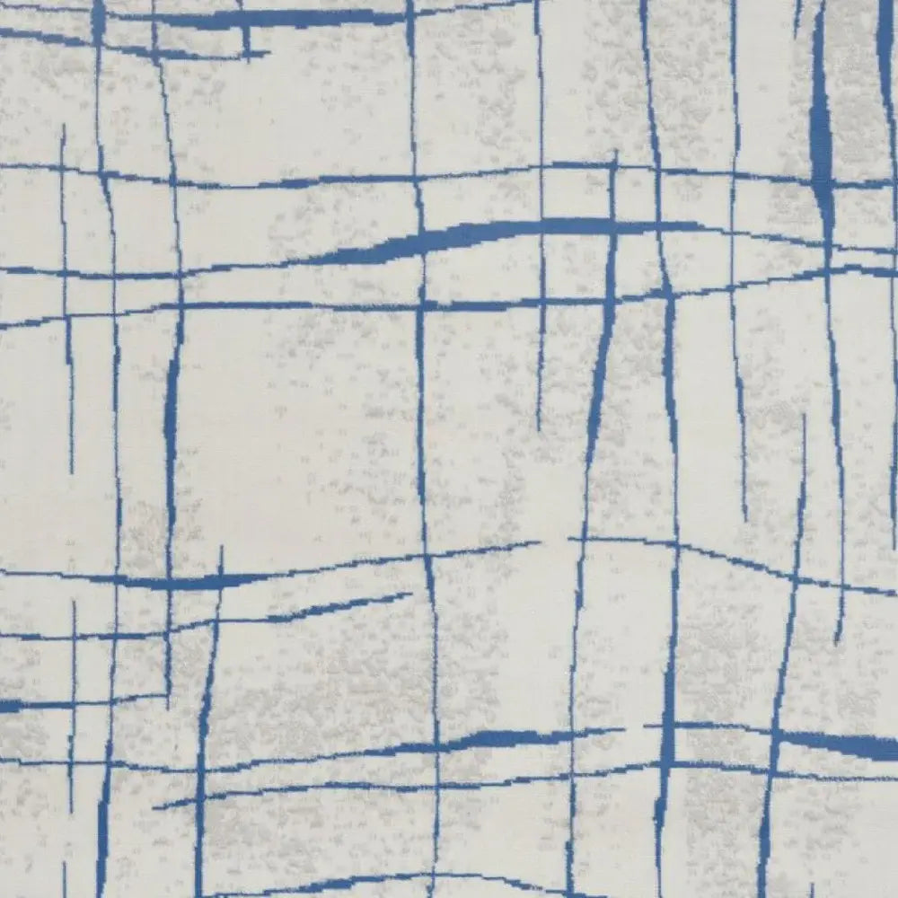 6' X 9' Blue And Ivory Abstract Dhurrie Area Rug - Homeroots - Flyclothing LLC