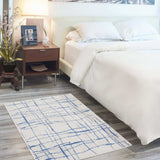 6' X 9' Blue And Ivory Abstract Dhurrie Area Rug - Homeroots - Flyclothing LLC