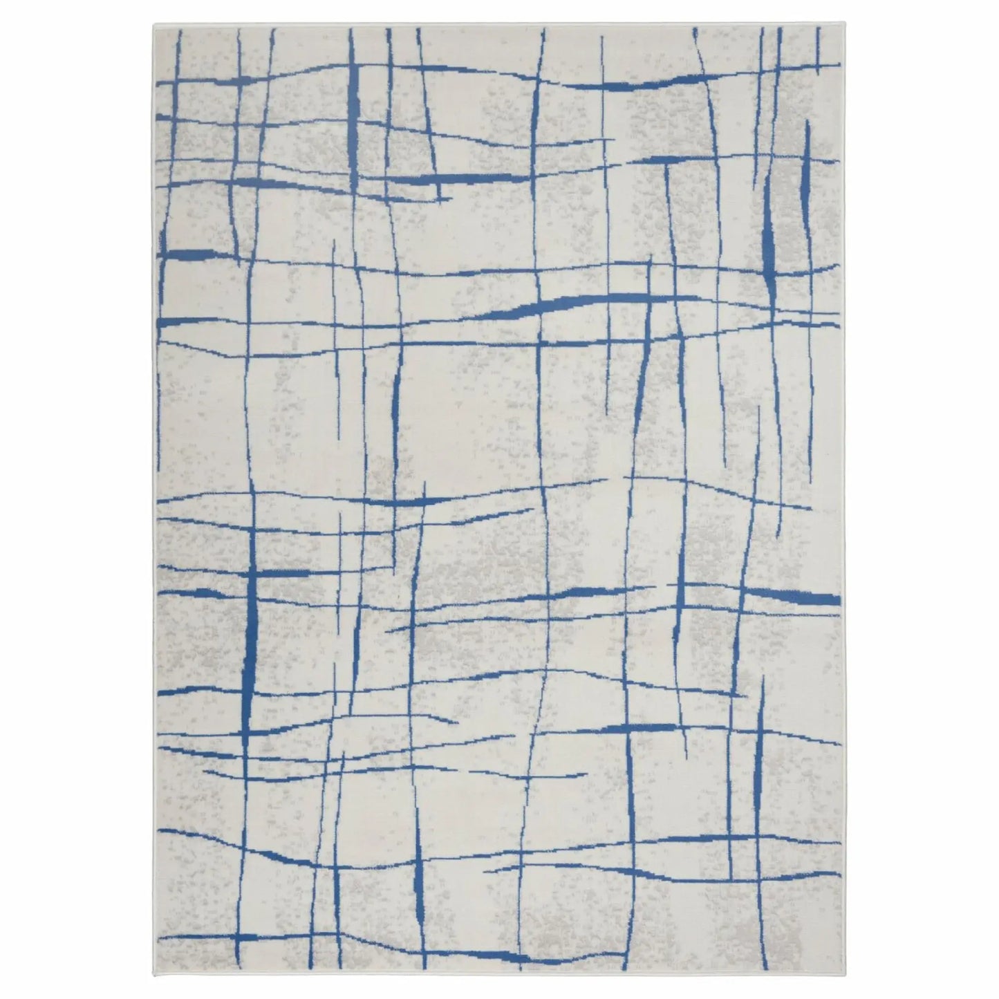 6' X 9' Blue And Ivory Abstract Dhurrie Area Rug - Homeroots - Flyclothing LLC