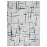 6' X 9' Blue And Ivory Abstract Dhurrie Area Rug - Homeroots - Flyclothing LLC