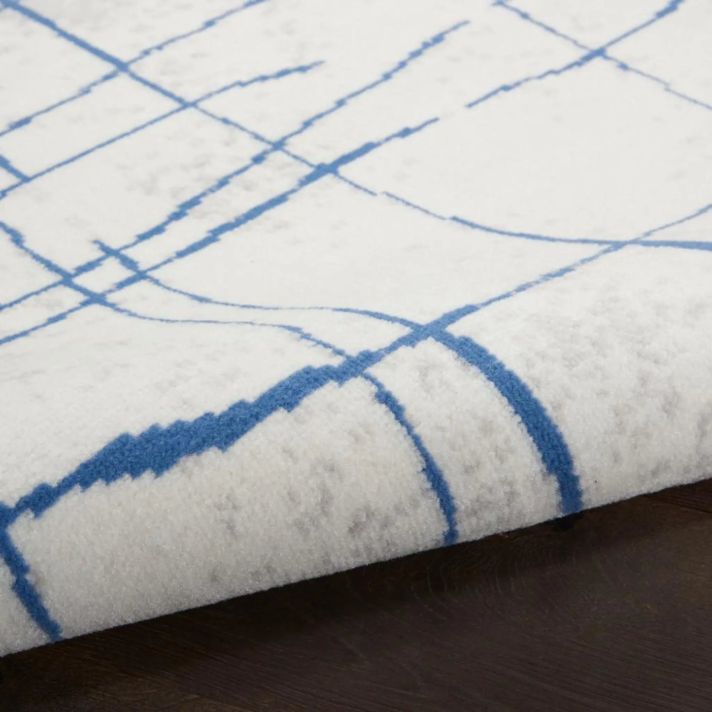 6' X 9' Blue And Ivory Abstract Dhurrie Area Rug - Homeroots - Flyclothing LLC