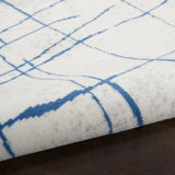 6' X 9' Blue And Ivory Abstract Dhurrie Area Rug - Homeroots - Flyclothing LLC