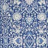 4' X 6' Navy Blue Floral Dhurrie Area Rug - Homeroots