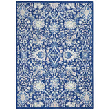 4' X 6' Navy Blue Floral Dhurrie Area Rug - Homeroots - Flyclothing LLC