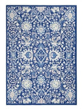 6' X 9' Navy Blue Floral Dhurrie Area Rug - Homeroots