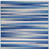 4' X 6' Blue And White Striped Dhurrie Area Rug - Homeroots - Flyclothing LLC