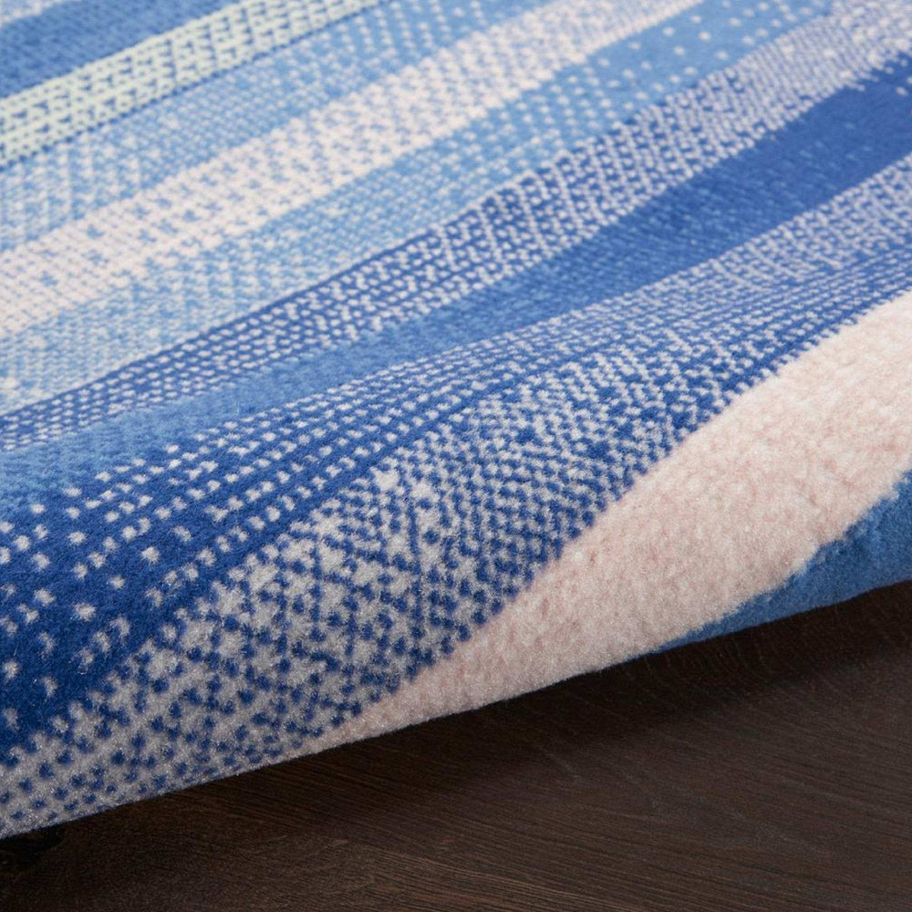 5' X 7' Blue And White Striped Dhurrie Area Rug - Homeroots - Flyclothing LLC