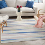 4' X 6' Navy Blue Striped Dhurrie Area Rug - Homeroots - Flyclothing LLC