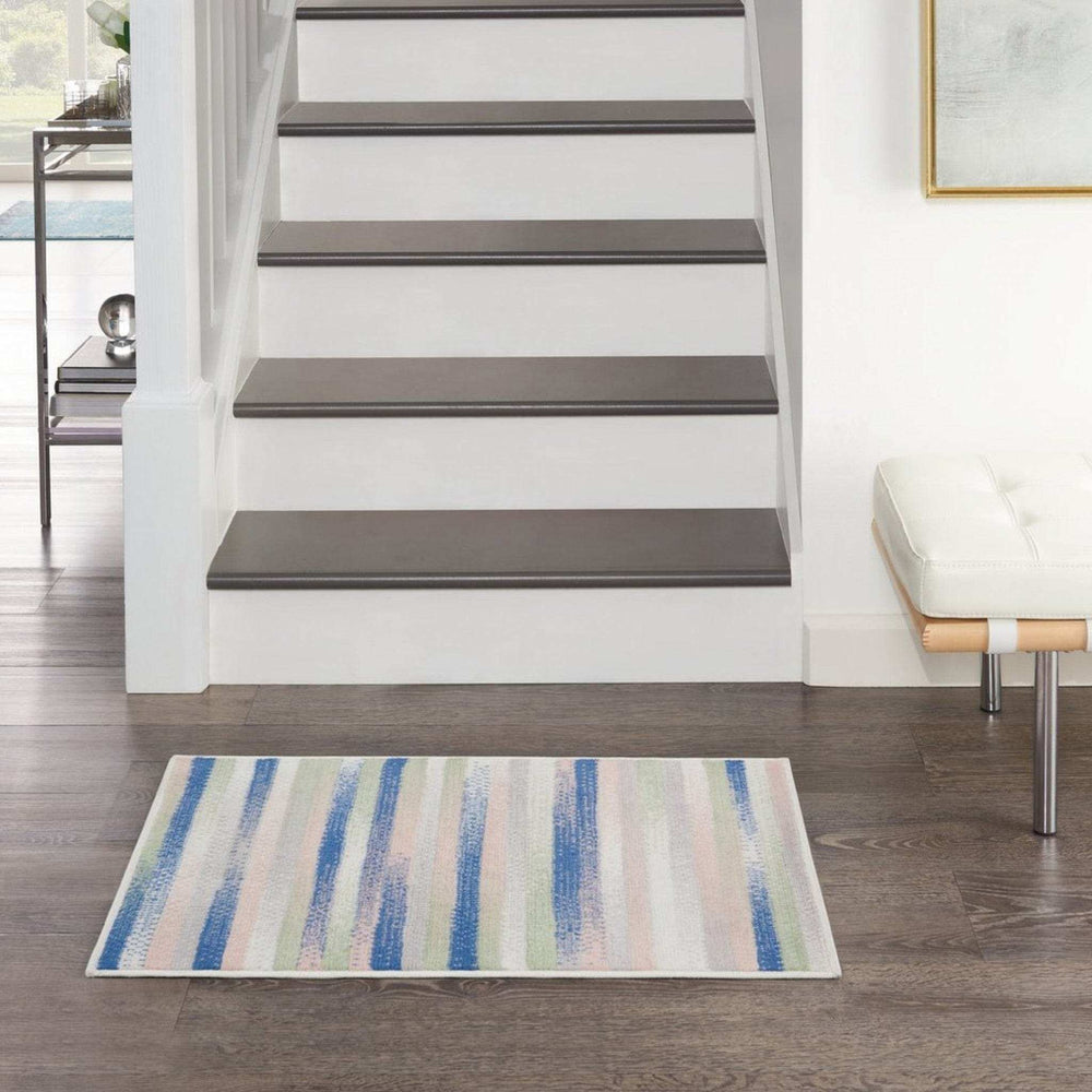 4' X 6' Navy Blue Striped Dhurrie Area Rug - Homeroots - Flyclothing LLC