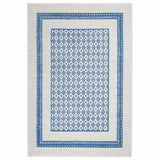 4' X 6' Navy Blue Geometric Dhurrie Area Rug - Homeroots