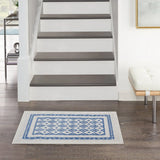 5' X 7' Navy Blue Geometric Dhurrie Area Rug - Homeroots - Flyclothing LLC