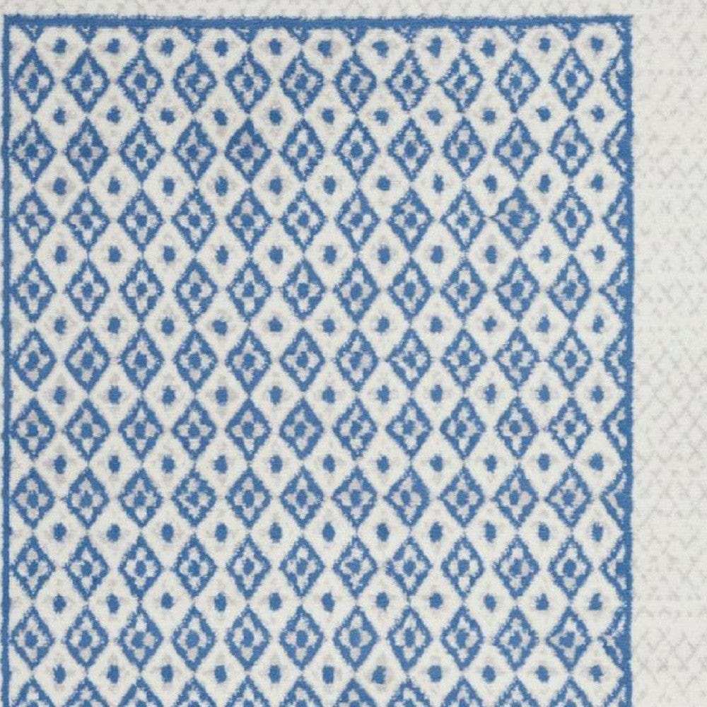 5' X 7' Navy Blue Geometric Dhurrie Area Rug - Homeroots - Flyclothing LLC