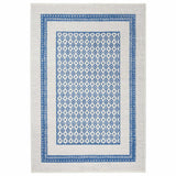 5' X 7' Navy Blue Geometric Dhurrie Area Rug - Homeroots - Flyclothing LLC