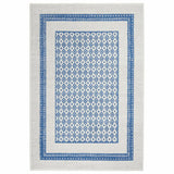 5' X 7' Navy Blue Geometric Dhurrie Area Rug - Homeroots - Flyclothing LLC
