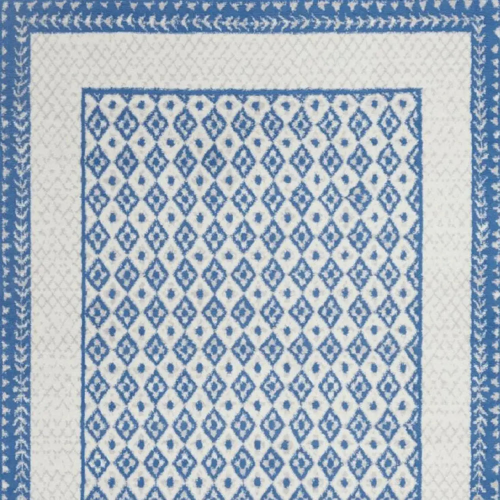 6' X 9' Navy Blue Geometric Dhurrie Area Rug - Homeroots - Flyclothing LLC