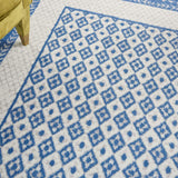 6' X 9' Navy Blue Geometric Dhurrie Area Rug - Homeroots - Flyclothing LLC