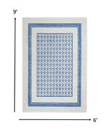 6' X 9' Navy Blue Geometric Dhurrie Area Rug - Homeroots - Flyclothing LLC