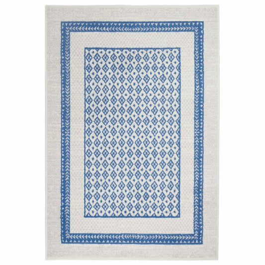 6' X 9' Navy Blue Geometric Dhurrie Area Rug - Homeroots - Flyclothing LLC