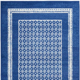 4' X 6' Navy Blue Geometric Dhurrie Area Rug - Homeroots