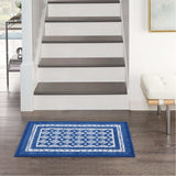 5' X 7' Navy Blue Geometric Dhurrie Area Rug - Homeroots - Flyclothing LLC