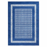 5' X 7' Navy Blue Geometric Dhurrie Area Rug - Homeroots - Flyclothing LLC