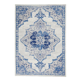 4' X 6' Navy Blue Floral Dhurrie Area Rug - Homeroots