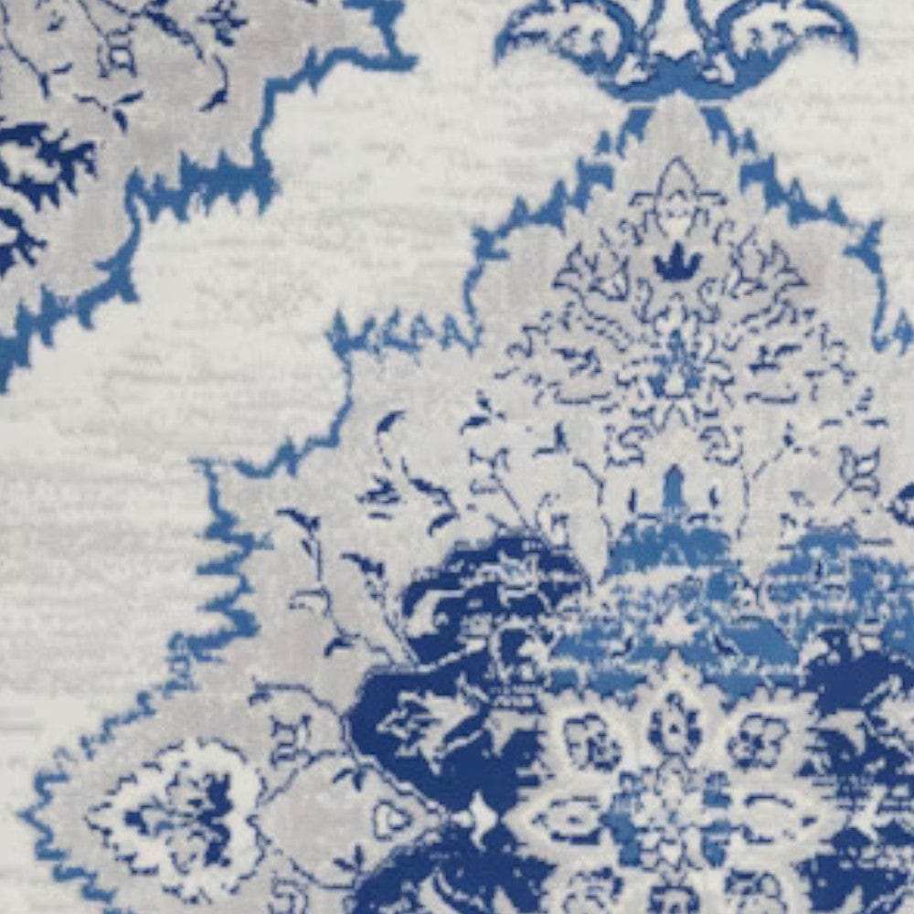 4' X 6' Navy Blue Floral Dhurrie Area Rug - Homeroots - Flyclothing LLC