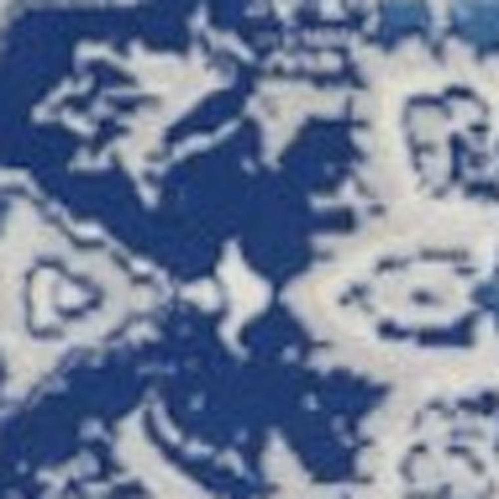 4' X 6' Navy Blue Floral Dhurrie Area Rug - Homeroots - Flyclothing LLC