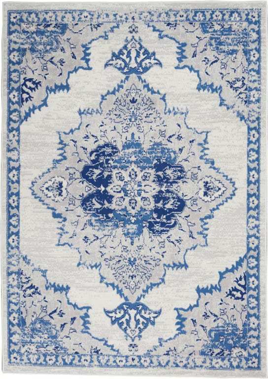 5' X 7' Navy Blue Floral Dhurrie Area Rug - Homeroots - Flyclothing LLC