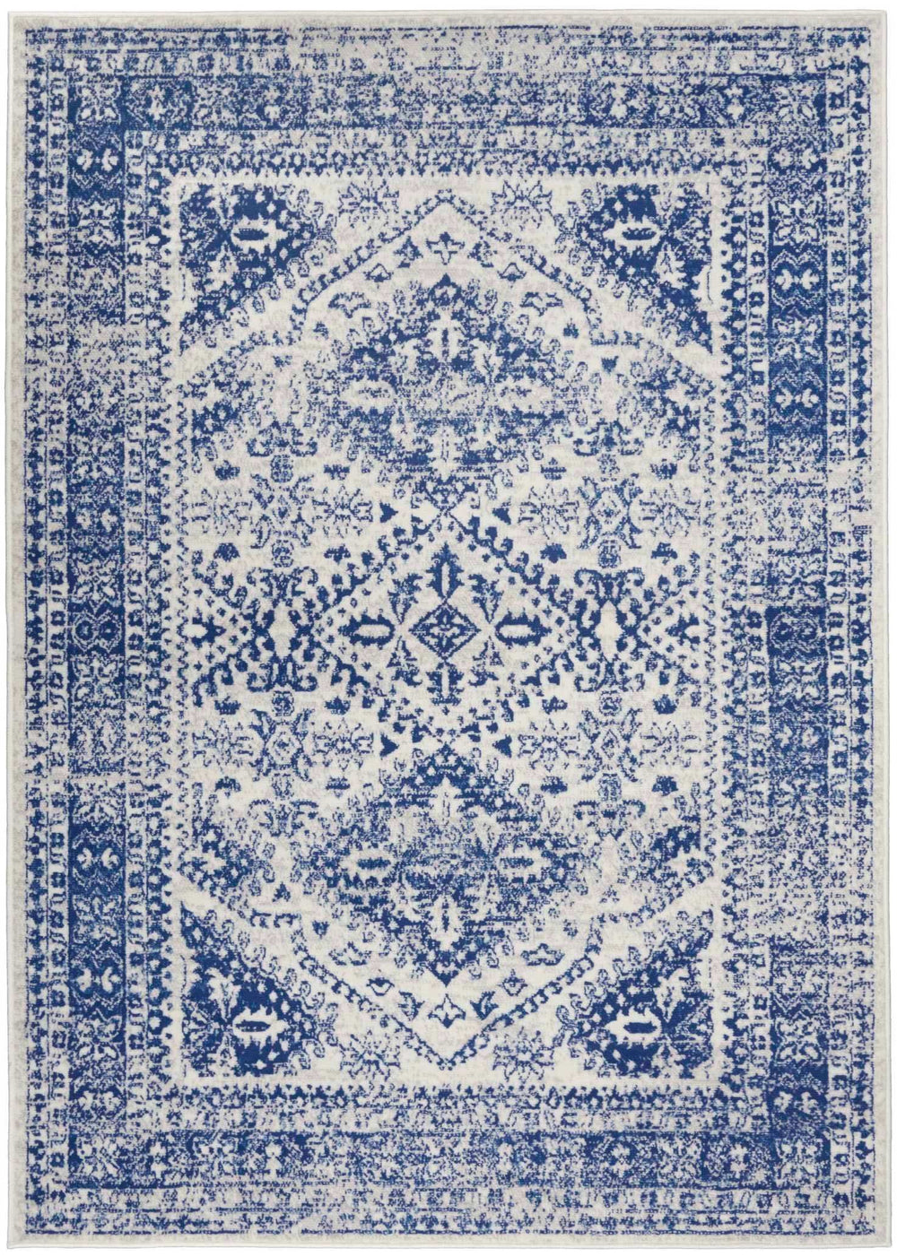6' X 9' Navy Blue Geometric Dhurrie Area Rug - Homeroots - Flyclothing LLC