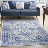 6' X 9' Navy Blue Geometric Dhurrie Area Rug - Homeroots - Flyclothing LLC