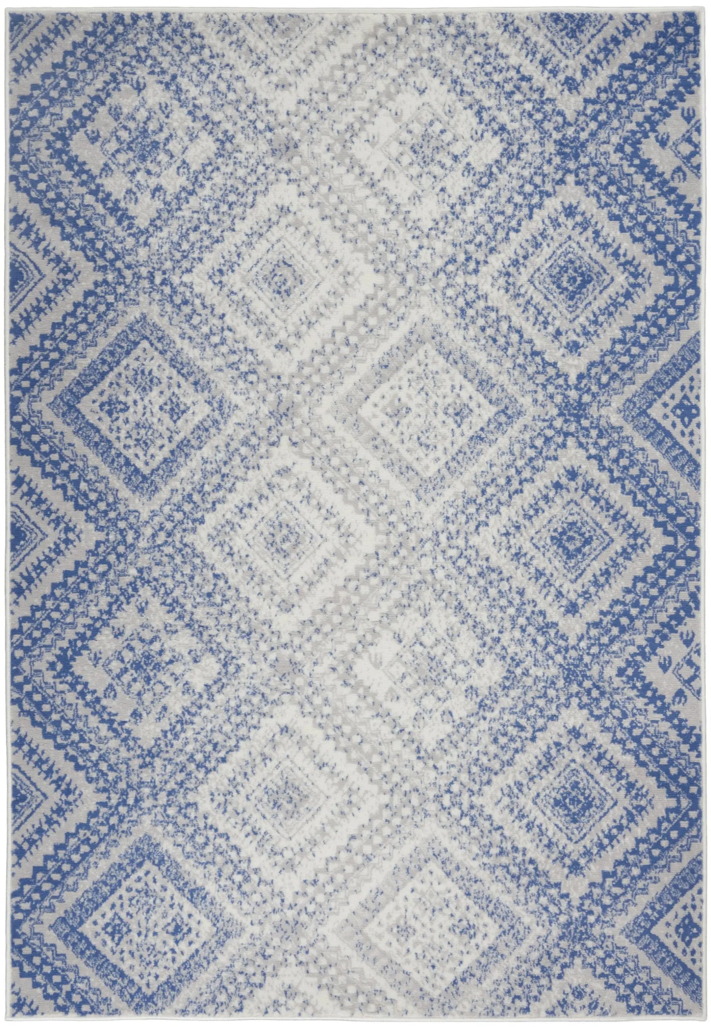 4' X 6' Light Blue Geometric Dhurrie Area Rug - Homeroots - Flyclothing LLC
