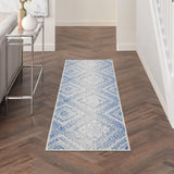 6' X 9' Light Blue Geometric Dhurrie Area Rug - Homeroots - Flyclothing LLC