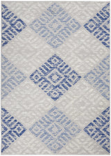4' X 6' Blue Gray Geometric Dhurrie Area Rug - Homeroots - Flyclothing LLC