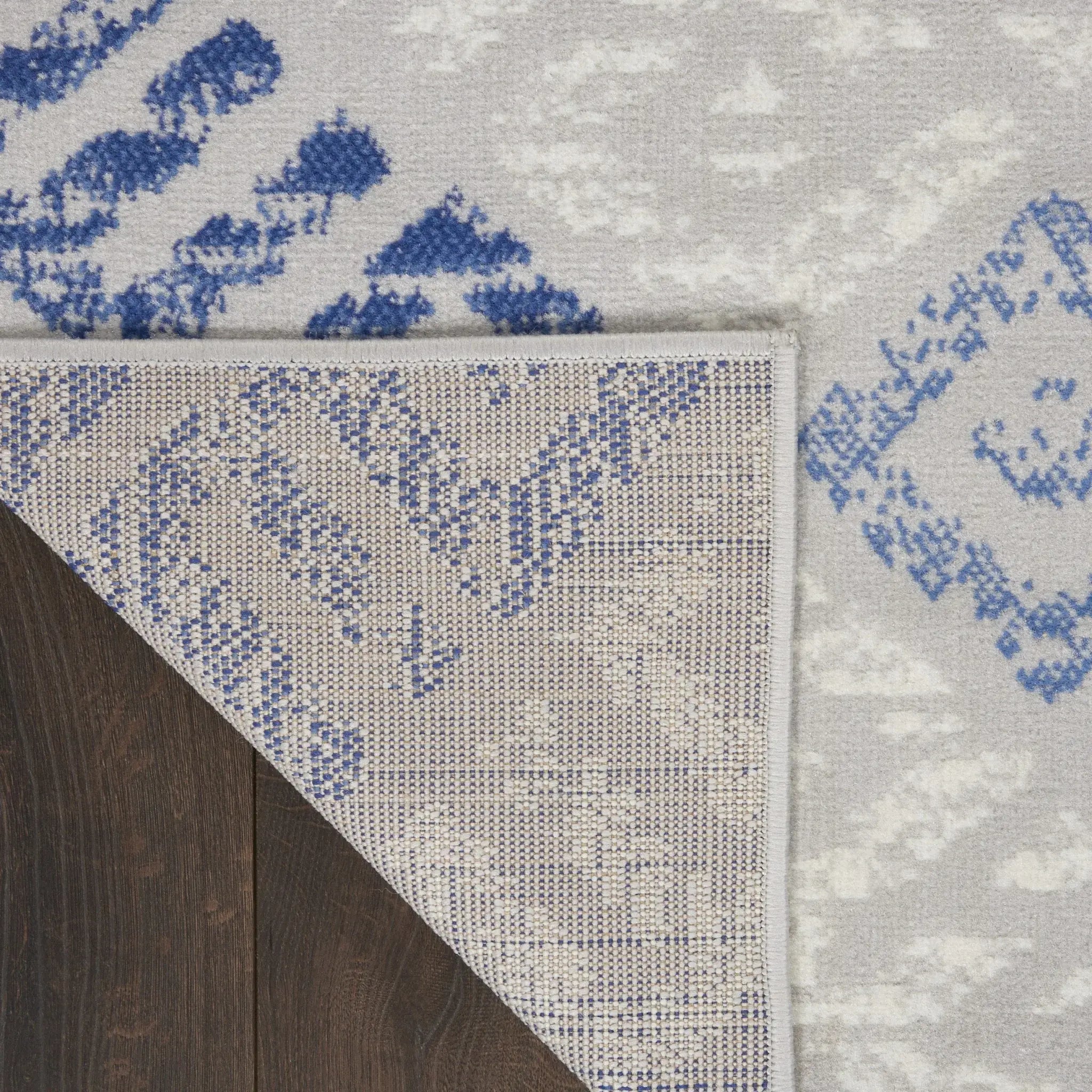5' X 7' Blue Gray Geometric Dhurrie Area Rug - Homeroots - Flyclothing LLC