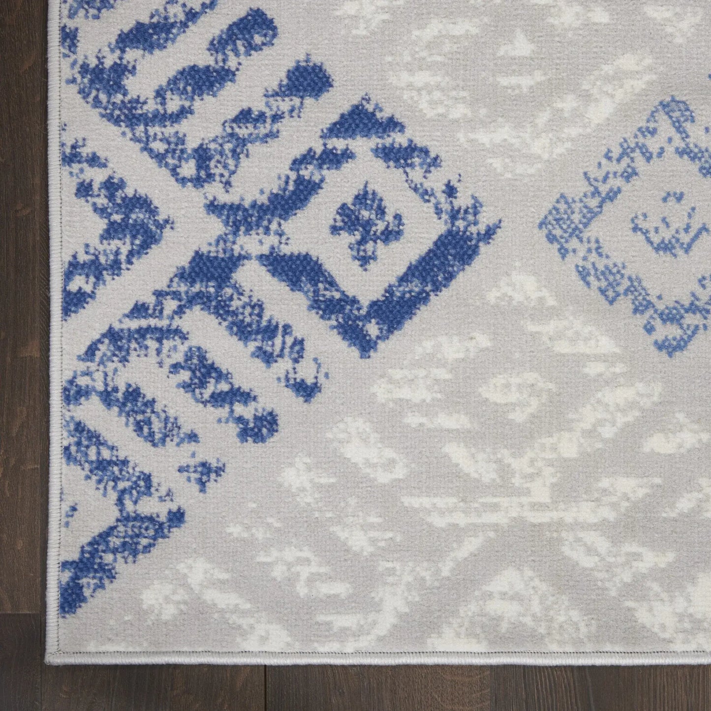 5' X 7' Blue Gray Geometric Dhurrie Area Rug - Homeroots - Flyclothing LLC
