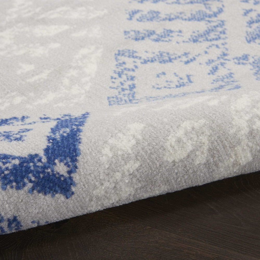 5' X 7' Blue Gray Geometric Dhurrie Area Rug - Homeroots - Flyclothing LLC