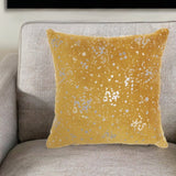 Mustard And Silver Throw Pillow - Homeroots