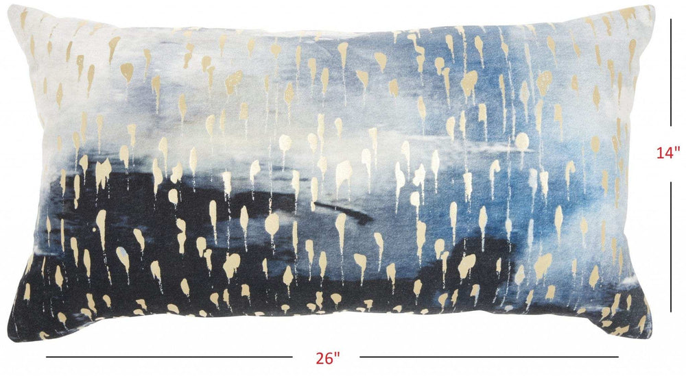 Blue Abstract Lumbar Pillow - Homeroots - Flyclothing LLC
